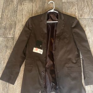 Modern Fit J. Ferrar Brown Cotton Suit